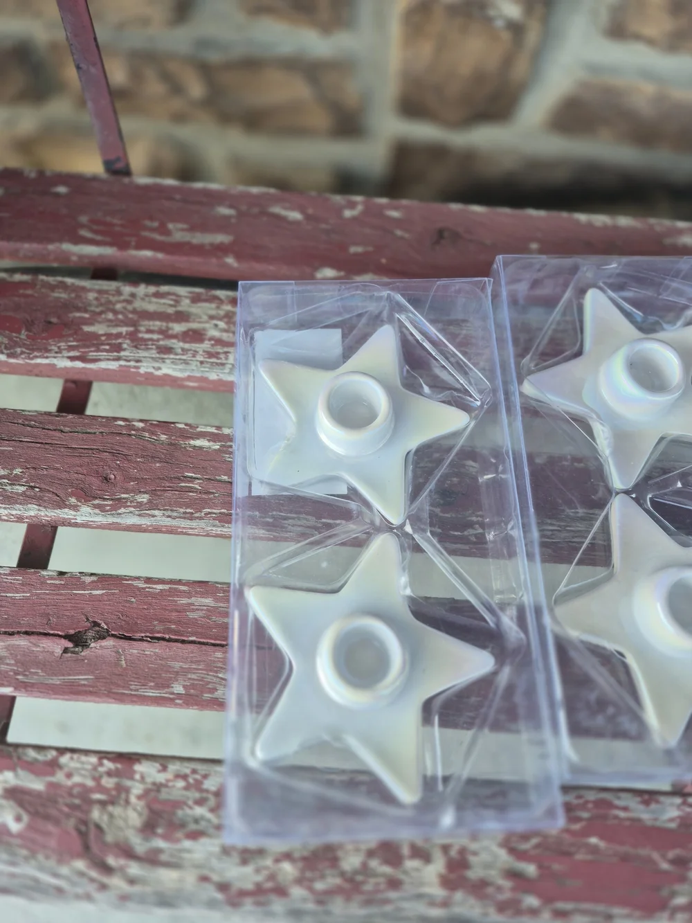 Star-Shaped Ceramic Tea Light Holders - White